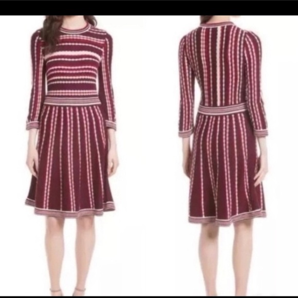 kate spade Dresses & Skirts - Kate spade scallop stripe knit dress size medium